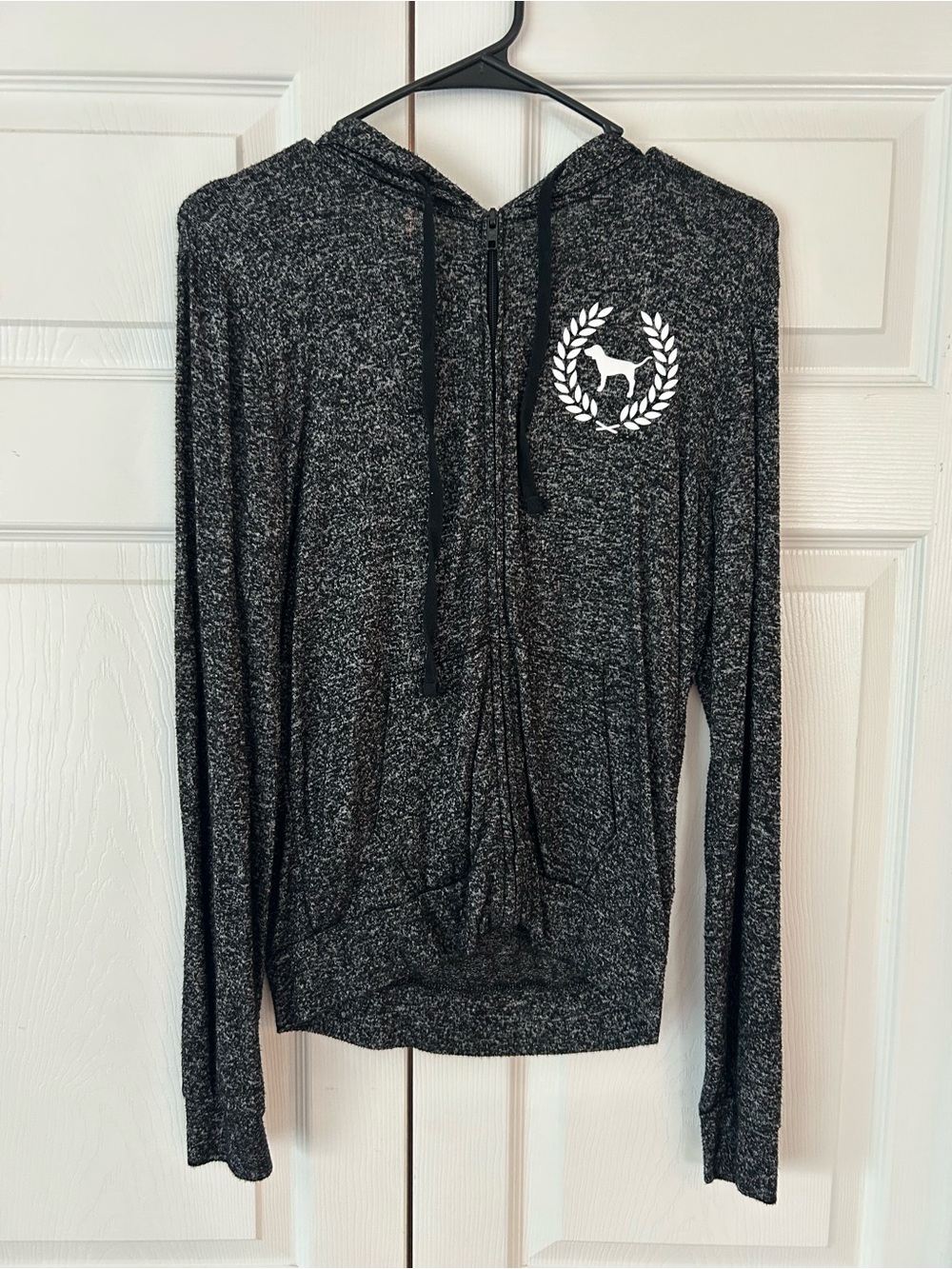 NWOT PINK Victoria’s Secret Women’s Gray Dog Print Cardigan Sweater Size XS